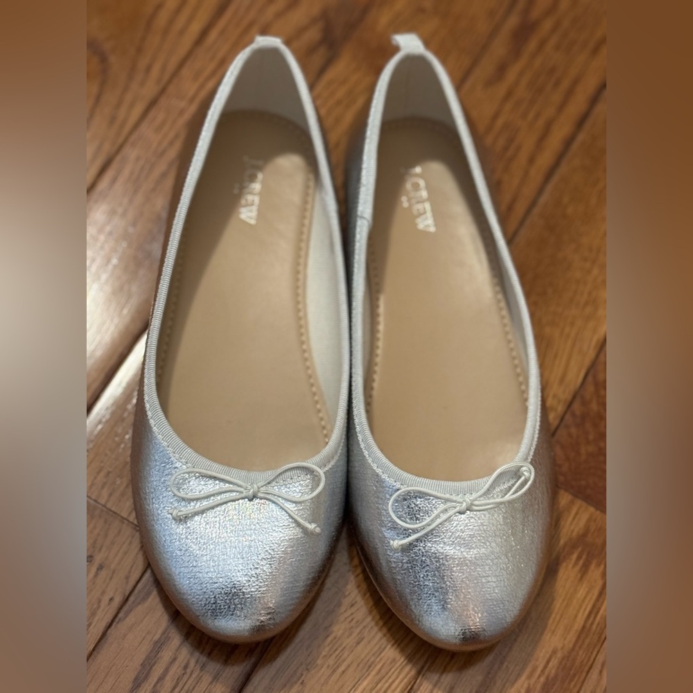 JCrew girls metallic ballet flat